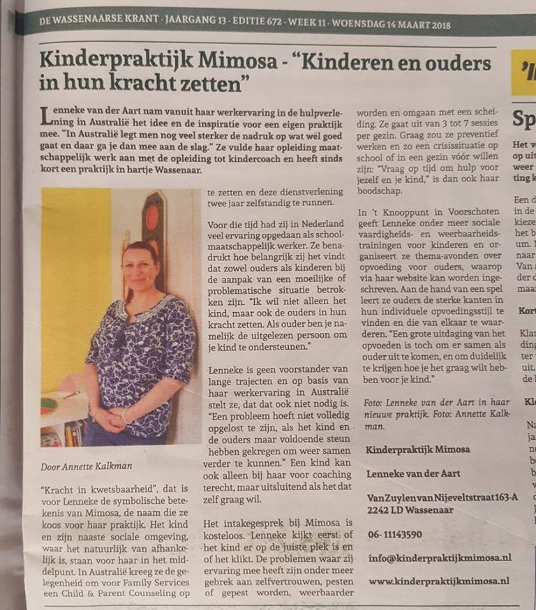 Artikel in de Wassenaarse Krant